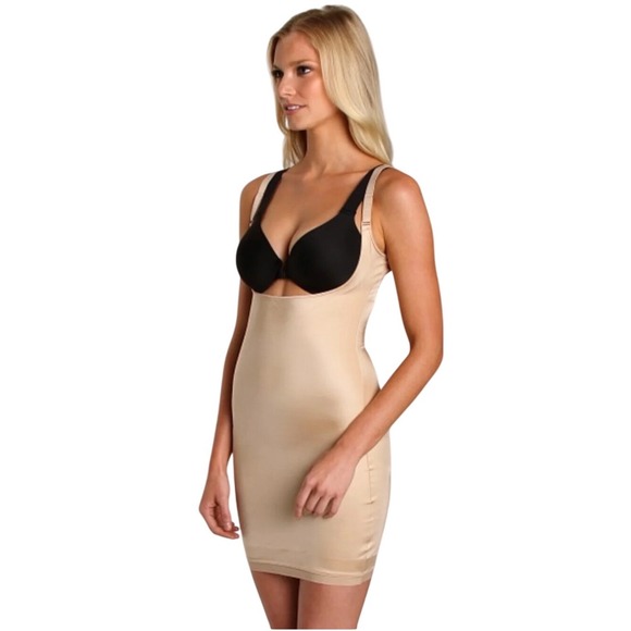 SPANX Other - SPANX open bust knee length body Shapewear Women's Cream‎ Sleeveless Chemise